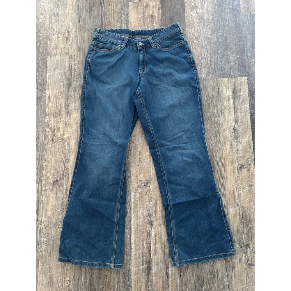 Carhartt 100649 456 Womens Bootcut Jeans Dark Wash Stretch Size‎ 6 Short